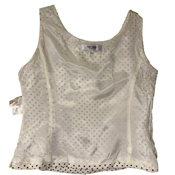 JONES STUDIO SEPARATES Women's Career White Black Polka Dots SZ 10 Blouse Pinup - Picture 5 of 5